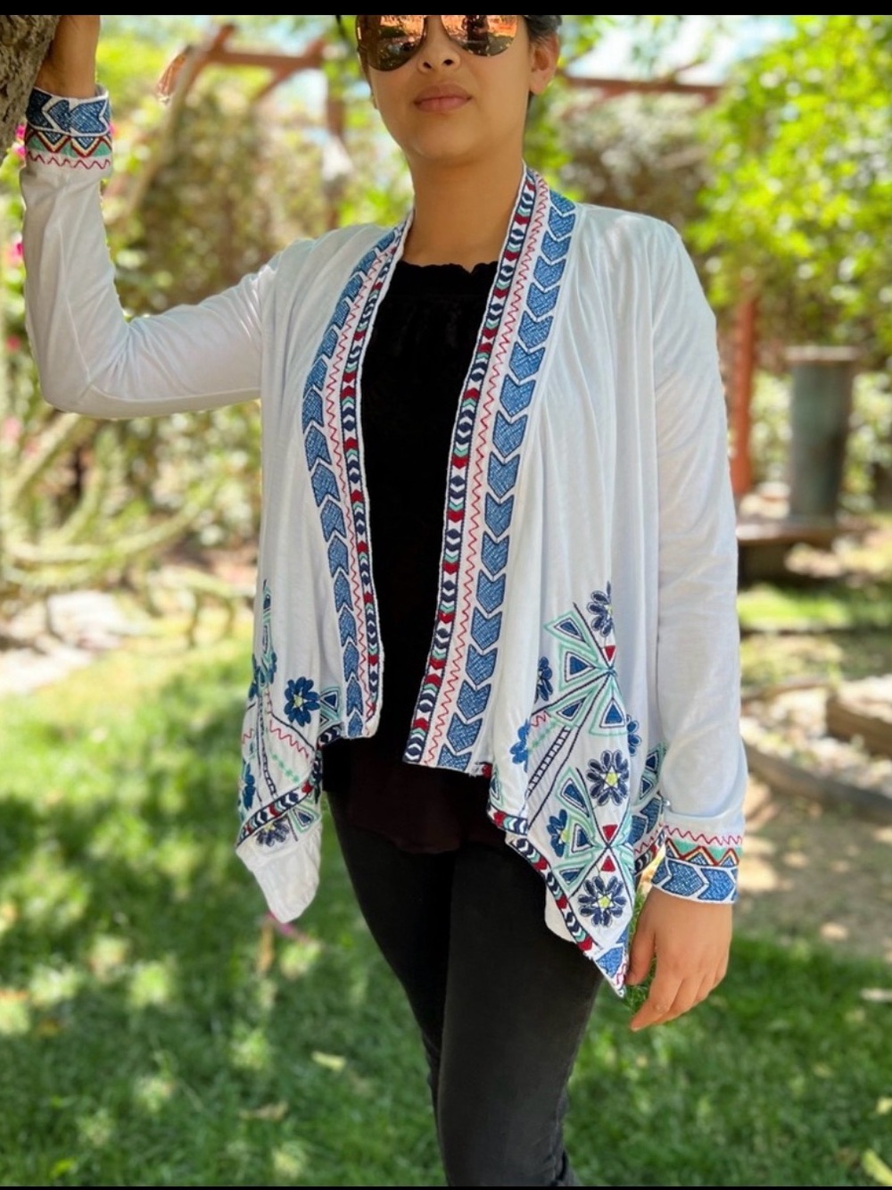 Johnny Was Women's Laurelle Cropped Embroidered Kimono